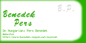 benedek pers business card